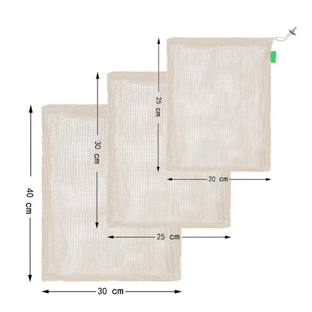 Многоразовые продукты мешки Органический натуральный хлопок сетки овощей прибор для хранения фруктов мешок #4E27