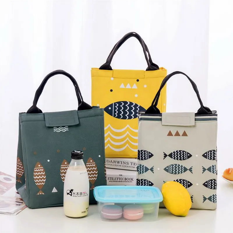 

1PCs/Set New Fresh Insulation Cold Bales Thermal Oxford Lunch Bags Waterproof Convenient Leisure Bags Cute Fish Tote Bags Bolsas