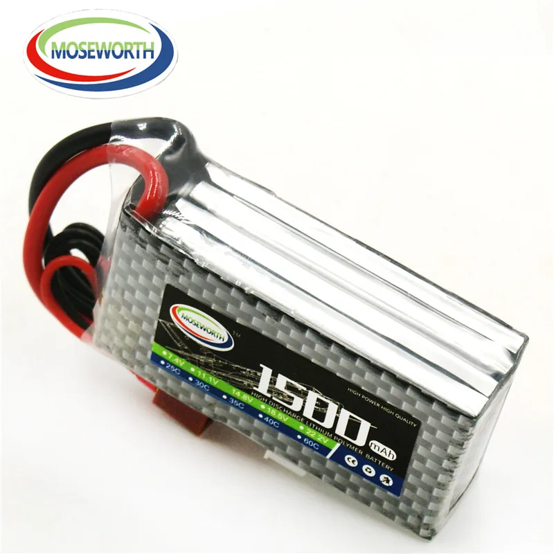 

MOSEWORTH 4S RC LiPo Battery 14.8v 1500mAh 35C For RC Airplane Free shipping