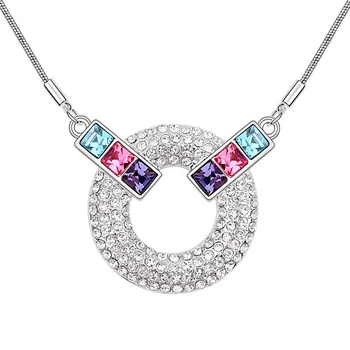 

IDESTINY Statement Fashion Necklaces Made with Colorful Austrian Crystal New Fashion Brands Neck Accessories Jewelery for Women