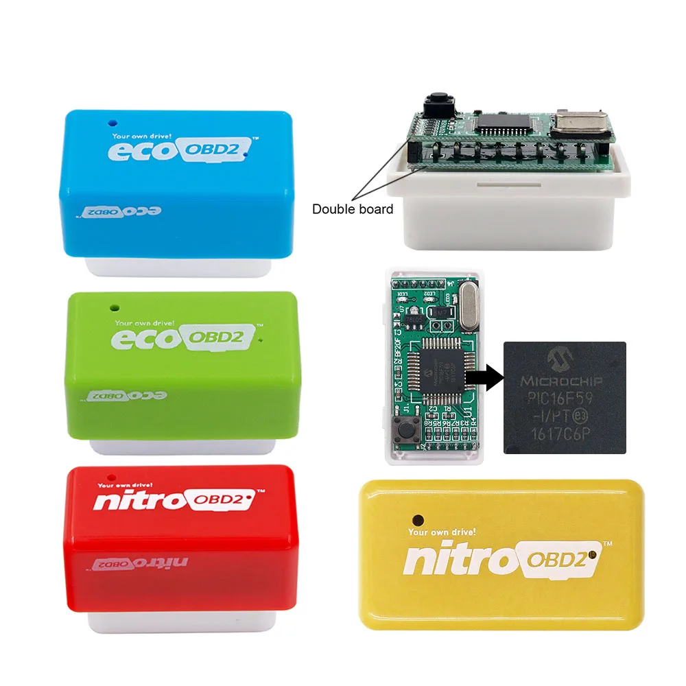 Полный чип Nitroobd2 Ecoobd2 штекер/привод Nitro OBD2 ECO OBD2 чип-тюнинг для бензиновых дизельных автомобилей с большим крутящим моментом