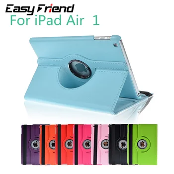 

Tablet Case For Apple iPad Air 1 9.7 inch iPad 5 iPad5 iPadAir Air1 iPadAir1 A1822 360 Rotating Bracket Flip Stand Leather Cover