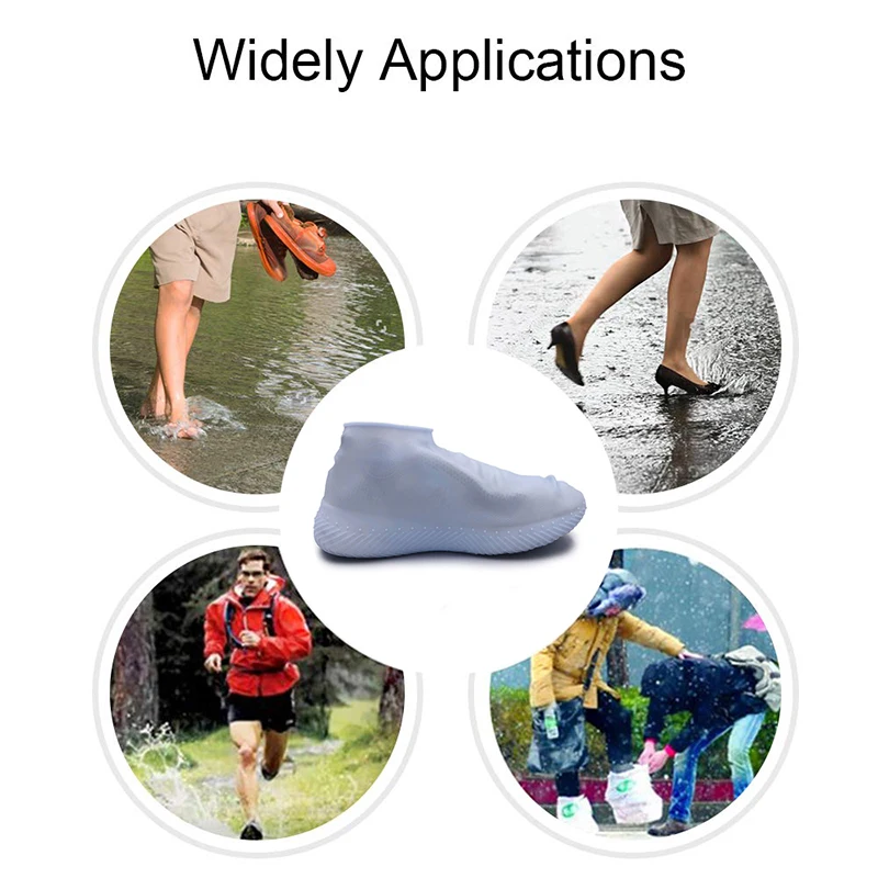 Outdoor Waterproof Silicone Covers Shoe Protectors Rainproof Skidproof Over Shoes Boots Rain Socks For Cycling Camping Fishing