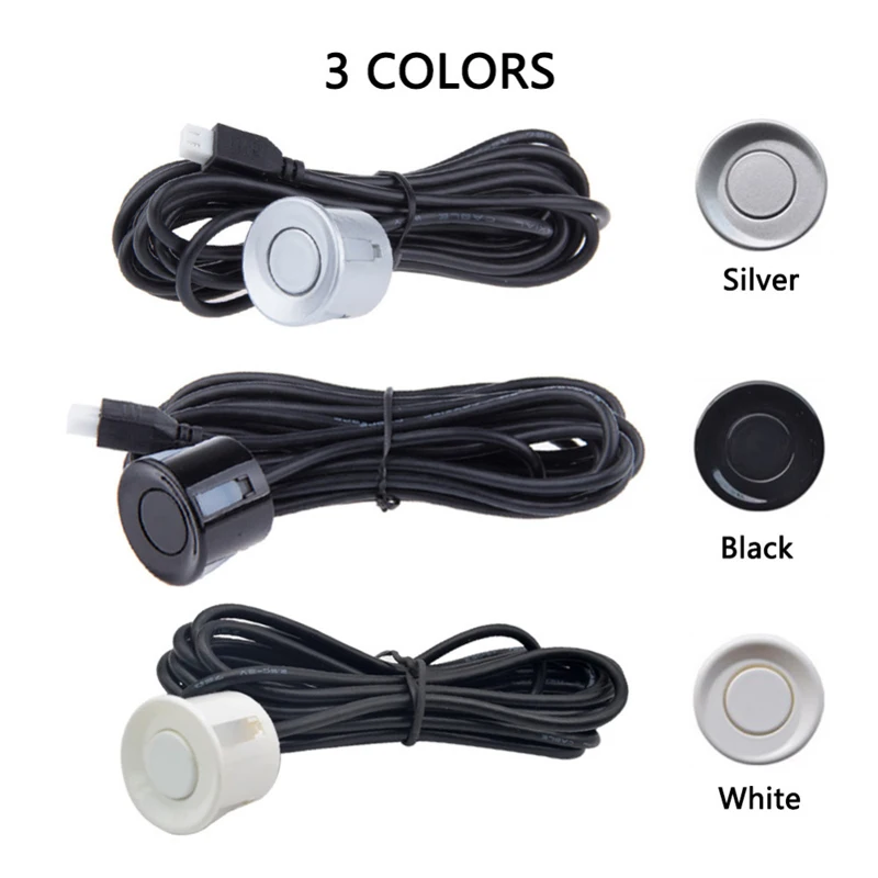 4 pcs auto car Parking sensor kit reverse backup radar sound alert indicator auto parktronic LED parking sensor