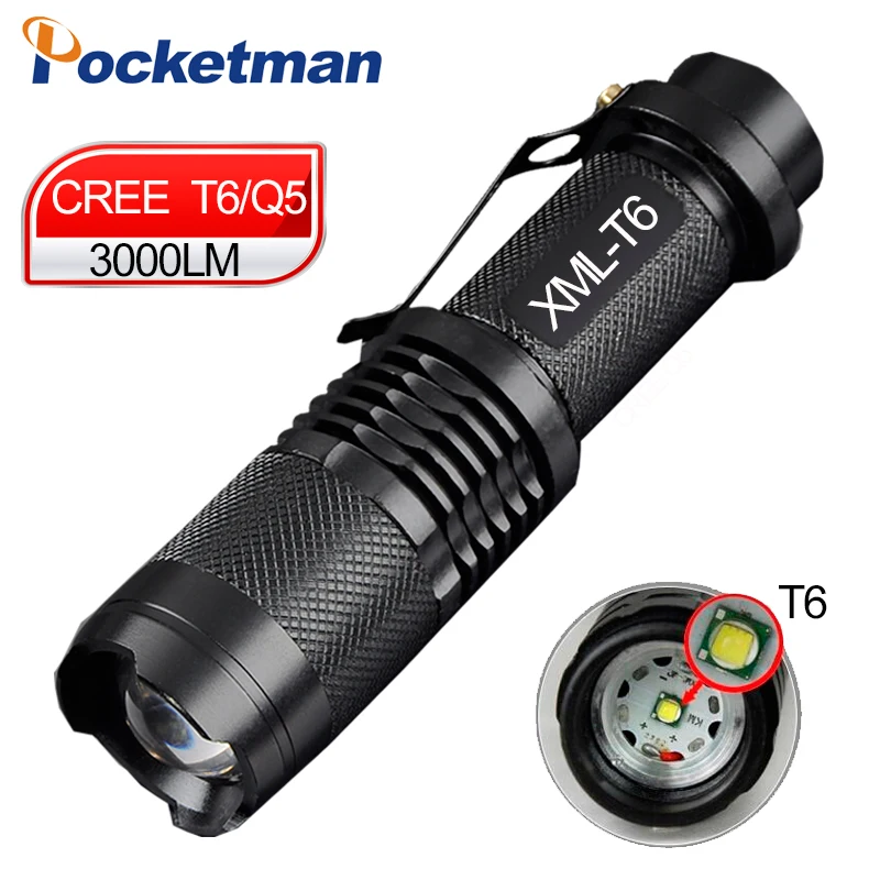 Zk5 Mini xml t6 q5 Мощный масштабируемый тактический фонарик водонепроницаемый