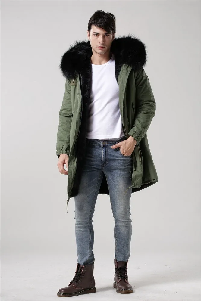 Новое поступление модные мужские зимние толстые меховые воротник пальто куртка Мужская парка пальто с капюшоном S-4XL