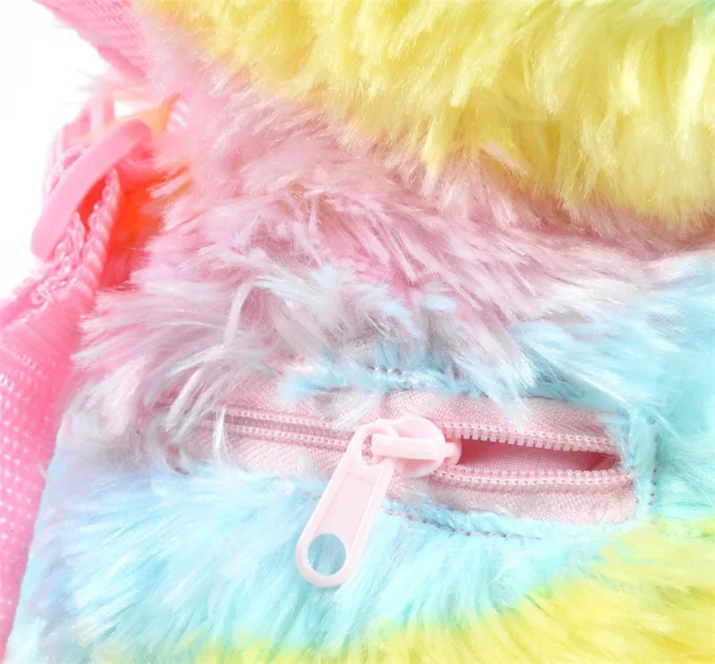 Anime Rainbow Alpaca felpa mochila colorido llama Peluche muñecas niños regalo de cumpleaños