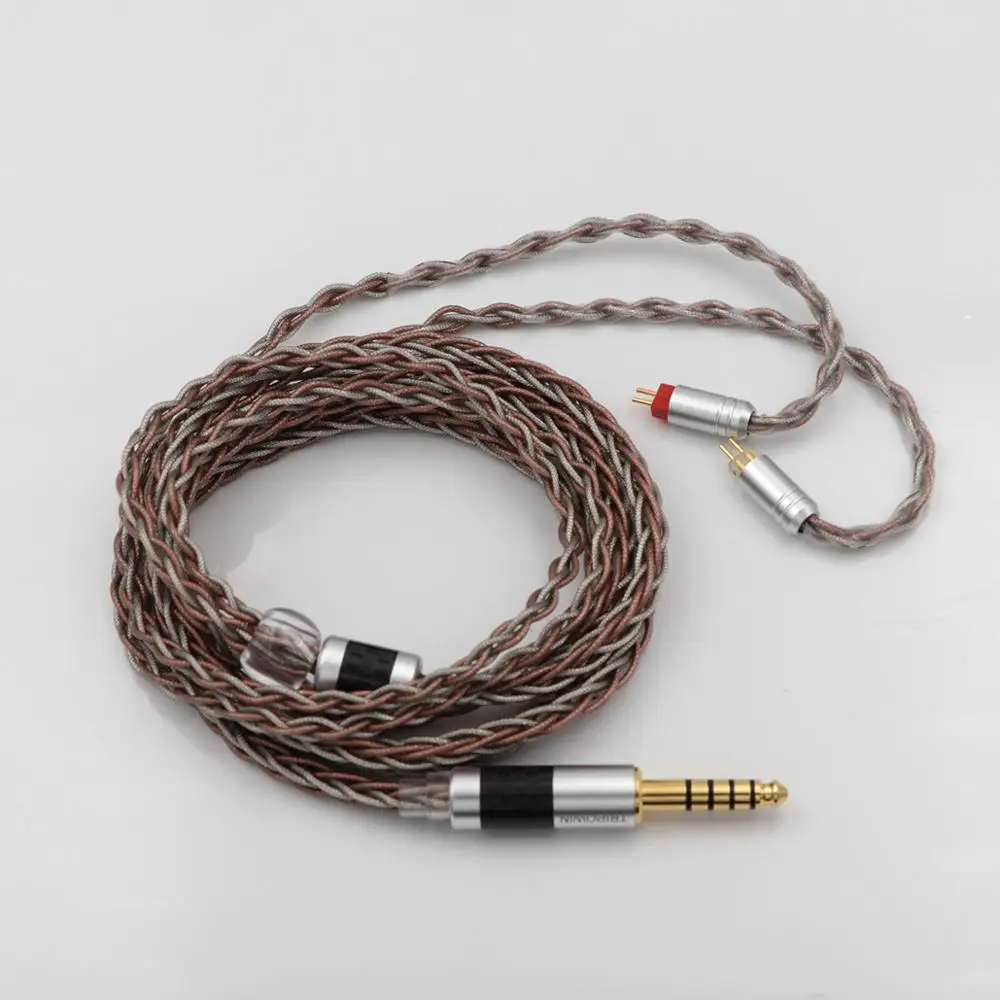 Online Tripowin C8 plata hoja de cobre mezclado trenzado auricular Cable de repuesto IEM Cable de actualización alambre de plata Alambre de estaño alambre de cobre