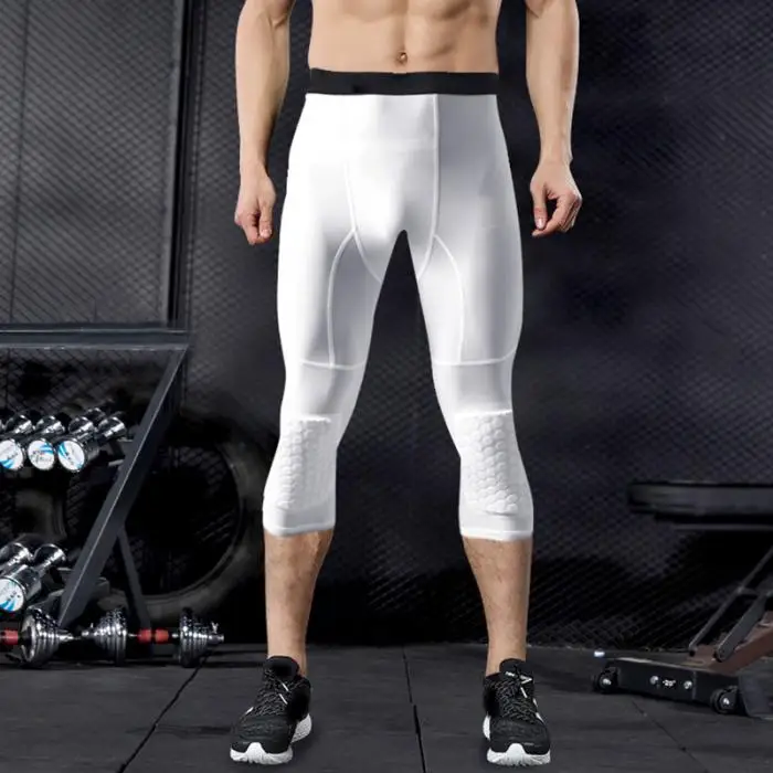 Men Compression Leggings Pants Quick Drying Breathable for Outdooe Fitness Sports GDD99