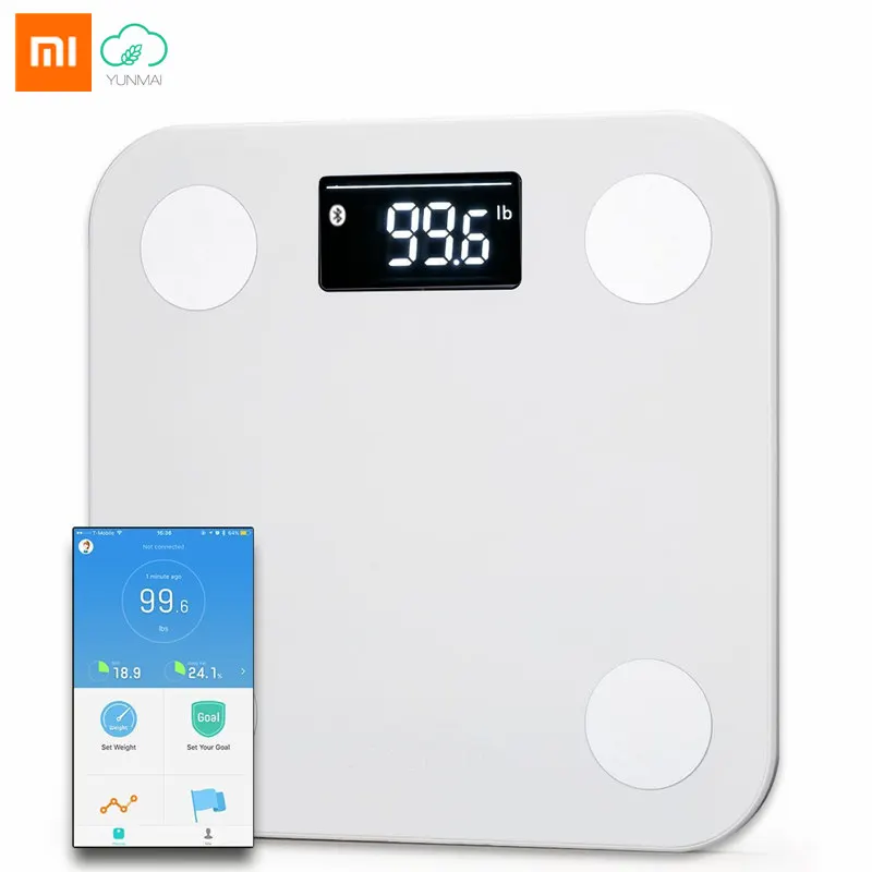 Original Xiaomi YUNMAI Mini Smart Weight Scale APP 10 Body Date Health Body Fat Scales Household Electronic Bariatric Weighing 