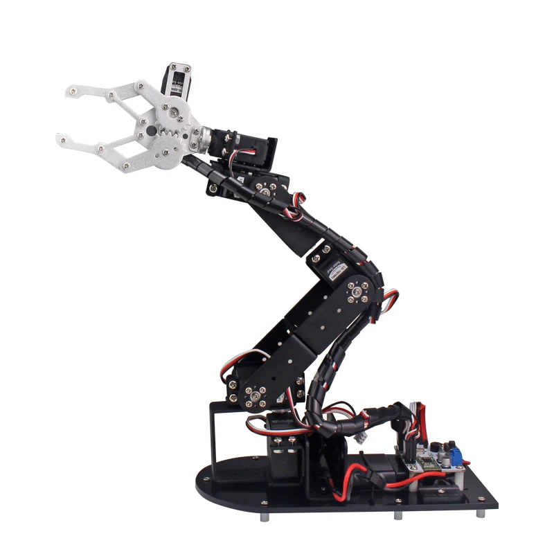 

6DOF Mechanical Robot Arm Three-dimensional Rotating Arm Digital Servo IOS & Android Mobile Phone Control Large capacity battery