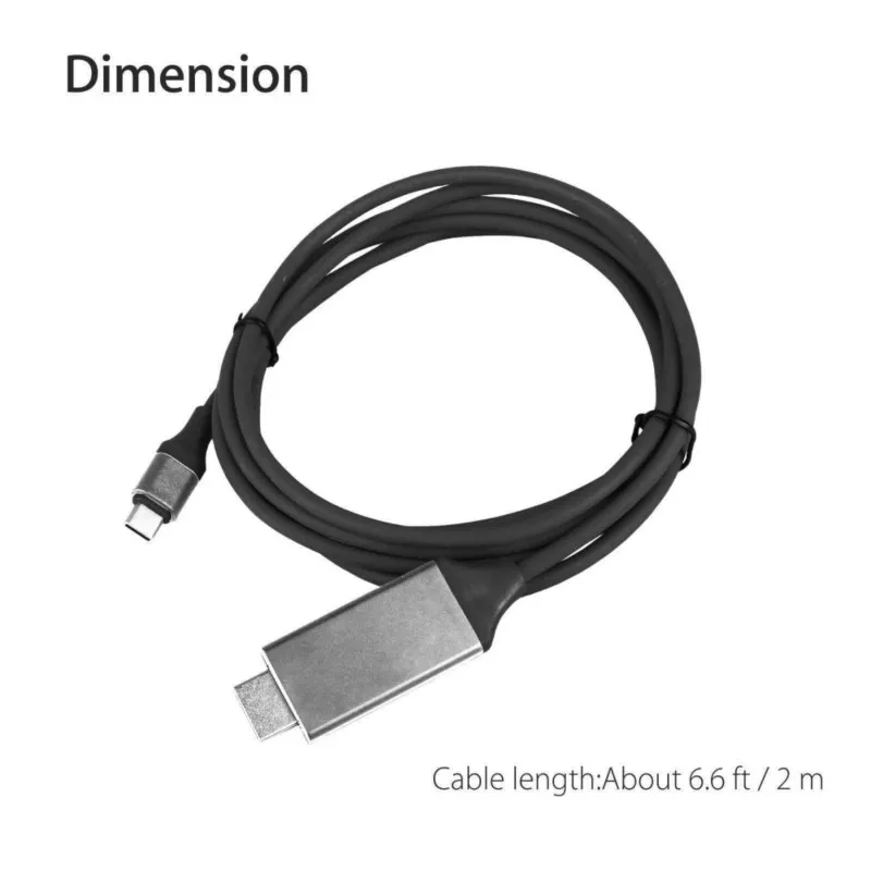 2 м USB-C type C до 4 к HDMI HDTV Кабель-адаптер без конвертера требуется подключи и играй для samsung Galaxy S8 S9 Macbook - Цвет: 2m Type-C---HDMI