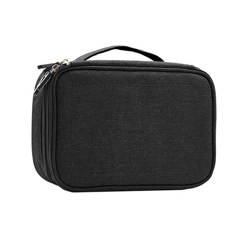 Дорожный внешний аккумулятор, органайзер для цифрового кабеля, сумка, портативный универсальный электронный гаджет, сумка, наушники, двойной слой, сумка, аксессуары - Цвет: Black Bag