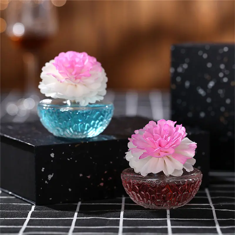 

Reed Oil Diffusers with Simulated Carnation Glass Bottle and Scented 50ML Decorative tool humidifier aromatherapy device #4J12