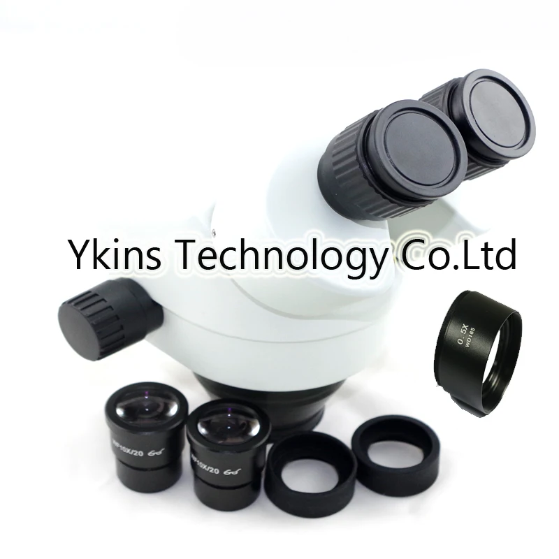 

continue zoom 7-45X industry Binocular stereo microscope head+0.5X Or 2.0X objective lens for phone pcb repair