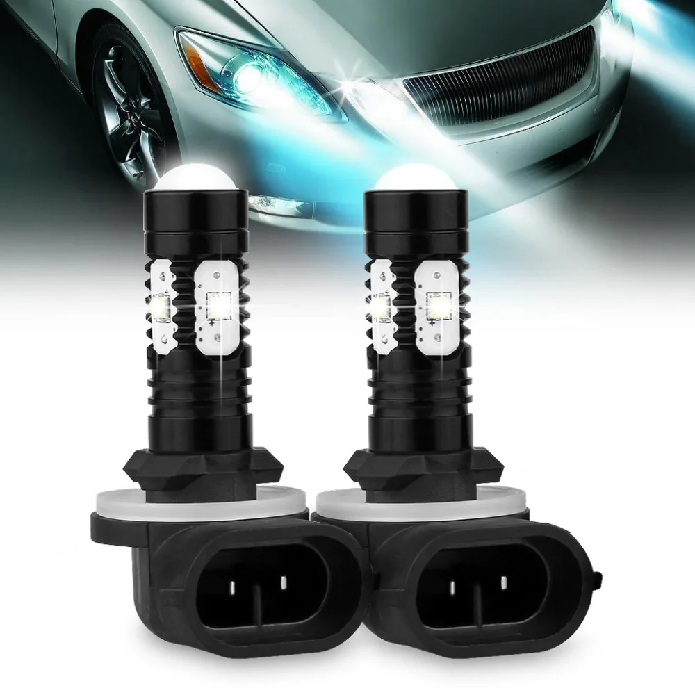 Clear Stock Car LED Fog Driving DRL Light 1Pair High Power 881 30W 12V 24V 360 degree Beam Angle