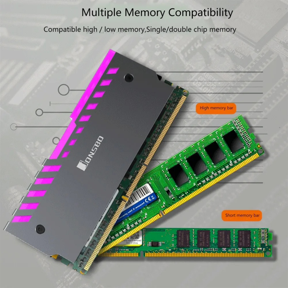 

2pcs Memory Heatsink Aluminum Alloy Motherboard AURA Cooling Vest RGB 256 Color Light Radiator