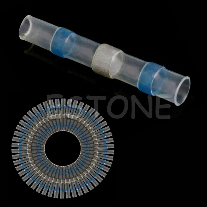 

50Pcs 16-14AWG Waterproof Solder Sleeve Heat Shrink Butt Wire Splice Connector