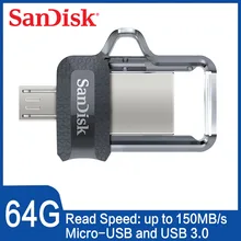 SanDisk Ultra OTG USB флеш-накопитель 16 ГБ 32 ГБ 64 Гб 128 Гб двойной накопитель m3.0 Флешка Android устройство компьютерная Флешка 3,0 USB флешка