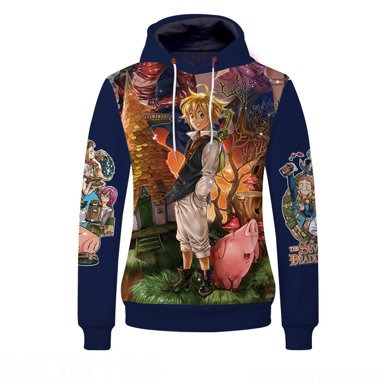 

The Seven Deadly Sins Meliodas Elizabeth Liones Hooded Hoodie Cosplay Costume Men Women Spring Autumn Sweatshirt Streetwear