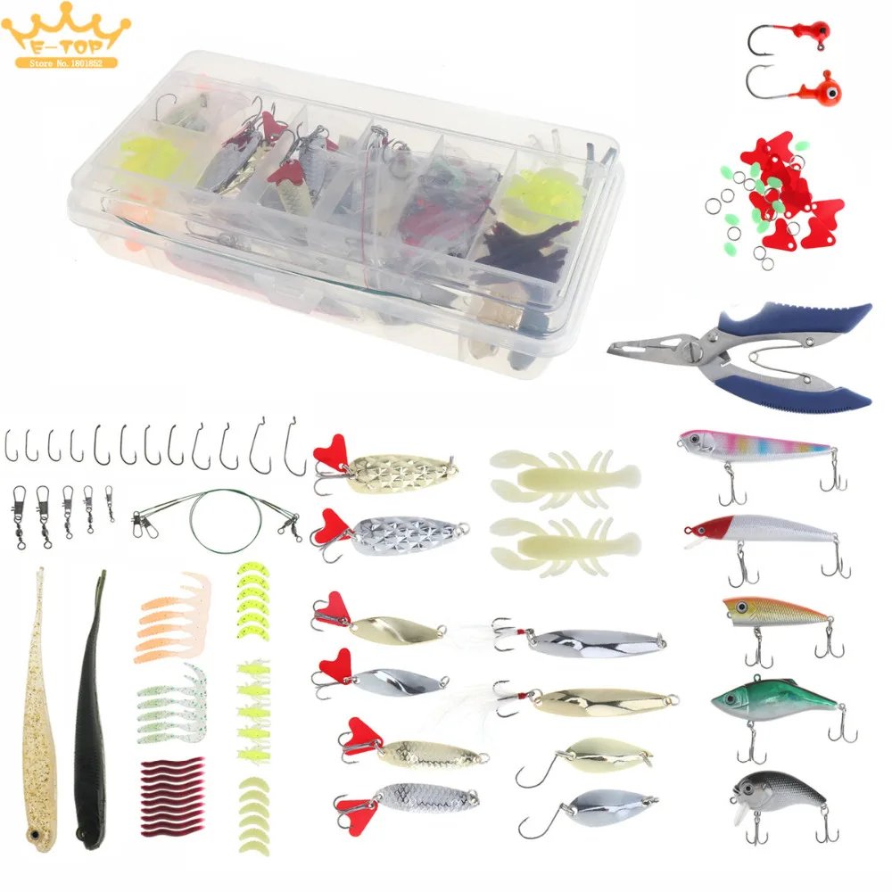 108pcs Sea / Freshwater Fishing Artificial Fishing Lure Kit Include