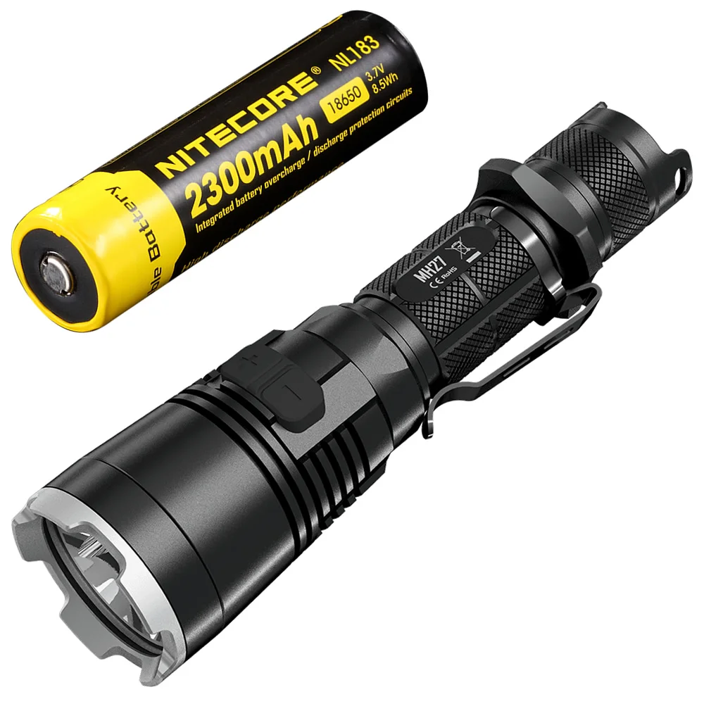 Kopen Korting NITECORE MH27 USB Oplaadbare Zaklamp CREE V3 1000LMs RGB LED Hoge Heldere Zaklamp 2300 mah 18650 Batterij Gratis Verzending