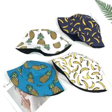 Носочки носочки с фруктами, Панама с принтом Рыбацкая шляпа на открытом воздухе Дорожная шляпа шляпы от солнца для мужчин и женщин