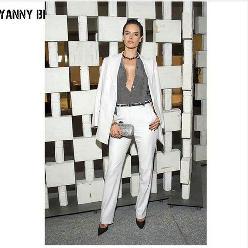 white formal pant suits