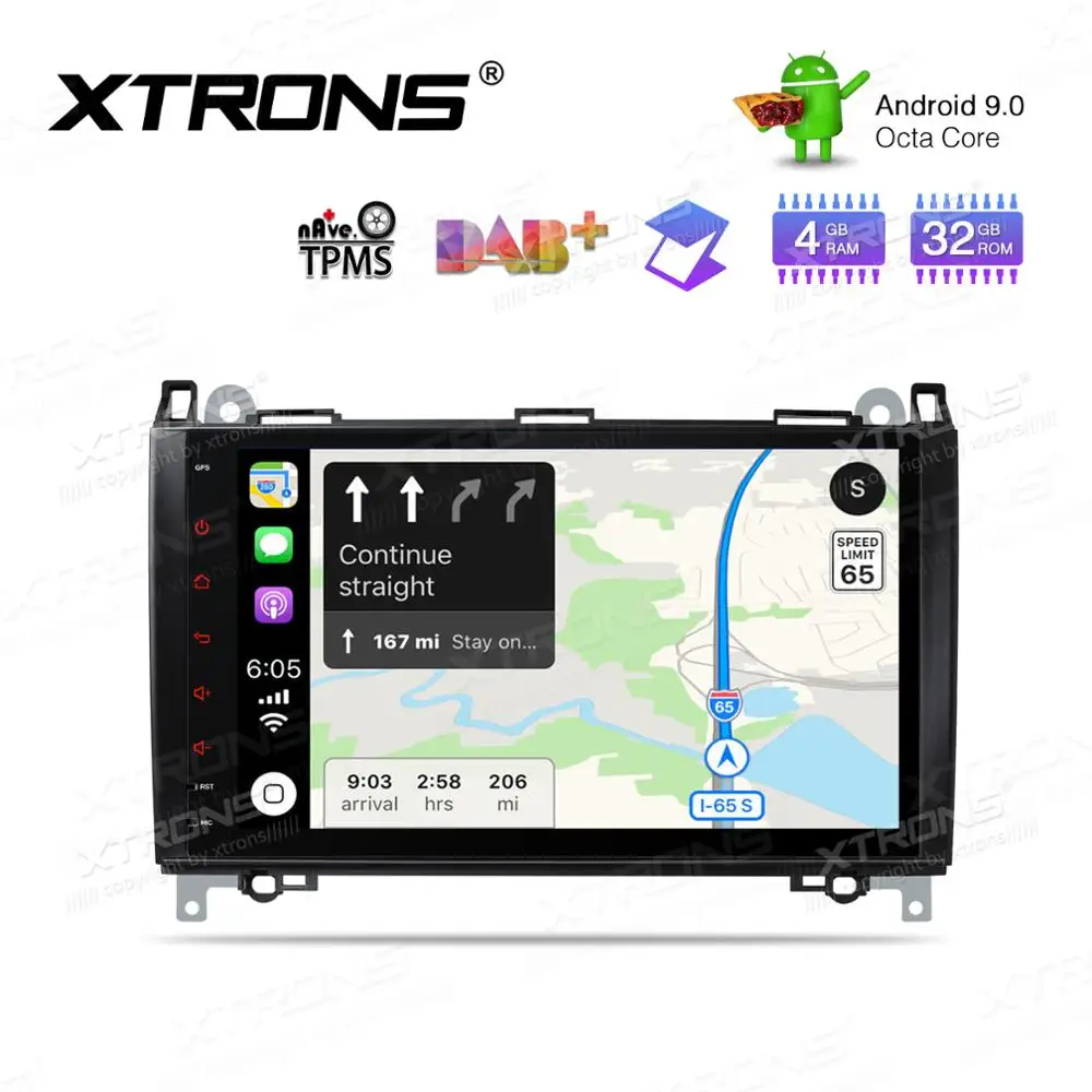 Excellent XTRONS Radio Android 9.0 Octa Core Car DVD Player GPS for Mercedes Benz B Class W245 A-Class W169 Viano Vito W639 Sprinter W906 2