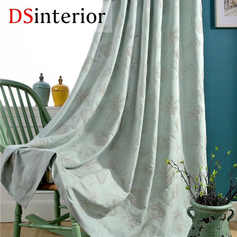 DSinterior вышивка шторы для гостиной и спальни|curtains for|curtains for living roomflower curtains |