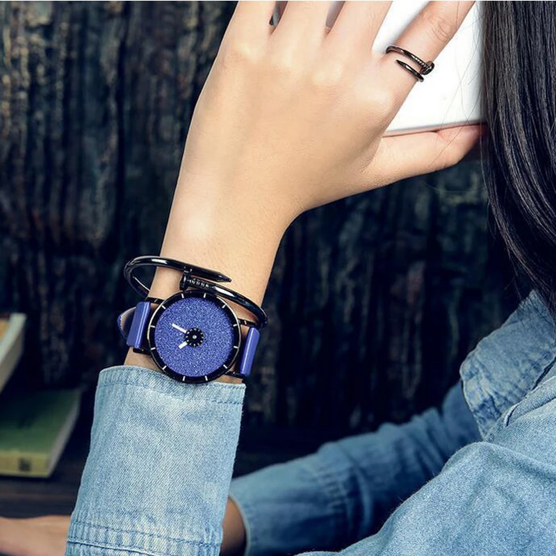 

2018 HOT fashion Starry sky women watches luxury quartz leather strap colock watch Ladies wristwatches reloj mujer Rate