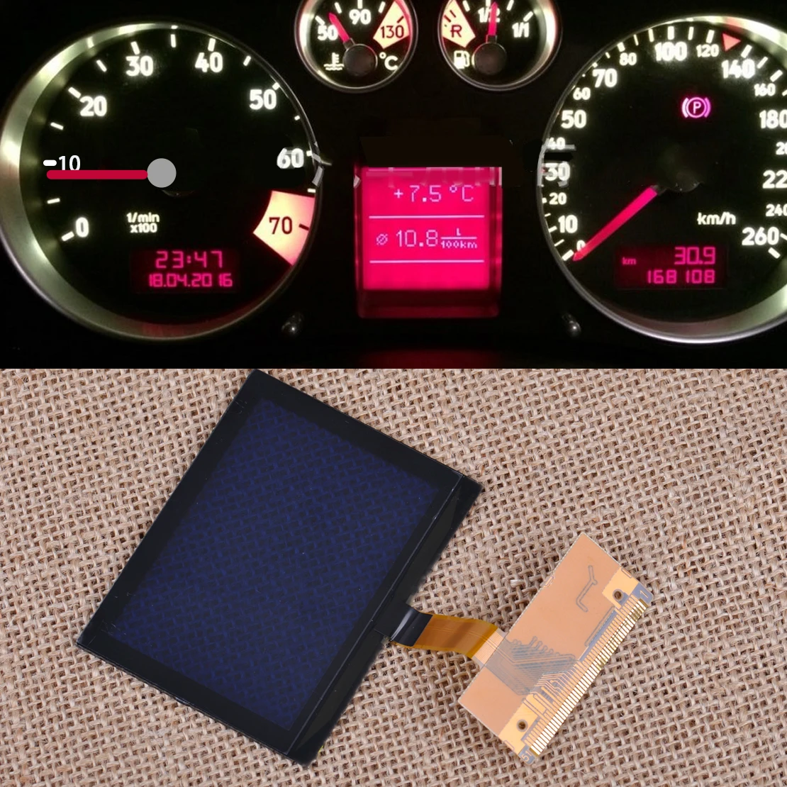 CITALL LCD Replacement Cluster Speedometer Display Screen Fit For Audi