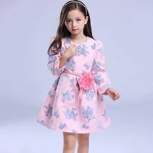 2017 automne nouvelle Européen et Américain enfants vêtements filles robe de princesse robe enfants à manches longues impression