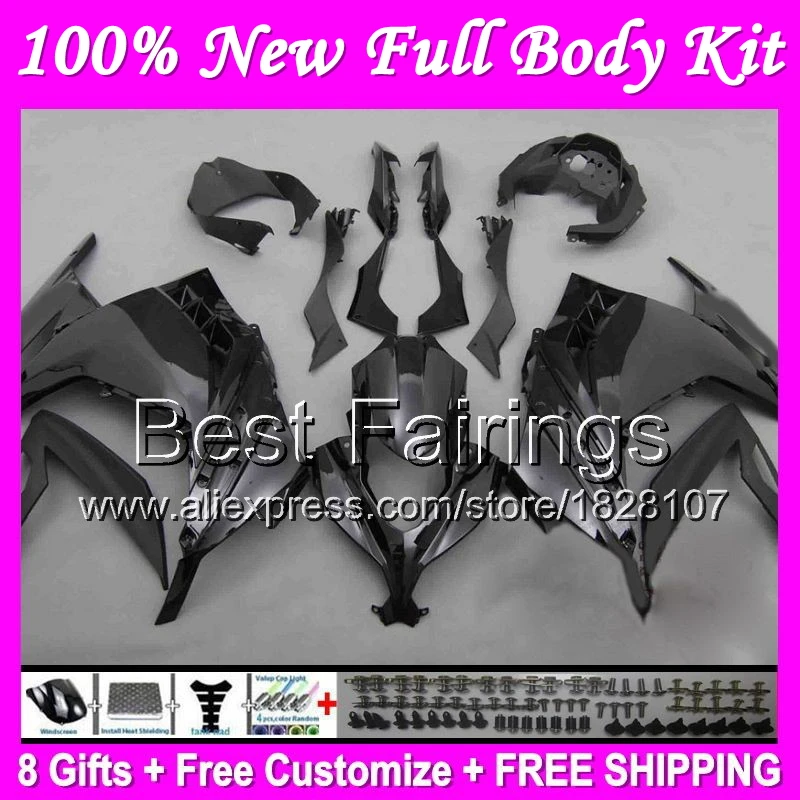 

Fairing+Injection For KAWASAKI NINJA ALL Black 300R 300 EX300R B16 ZX300R EX300 Gloss black 13 14 15 2013 2014 2015 +Decal