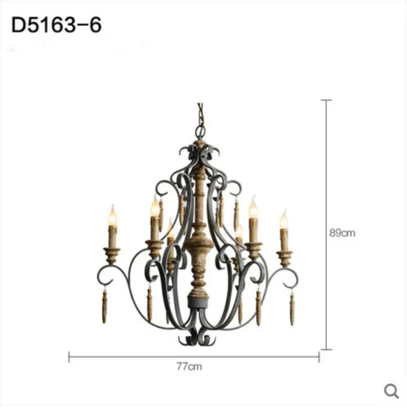 Винтажный деревянный подвесной светильник с 6 головками в скандинавском стиле в стиле старого виллы освещение для отелей лампы отправка ems