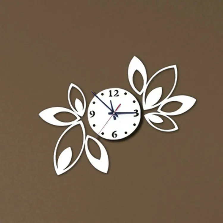 Big flower wall clock modern design luxury mirror wall clock 3d crystal mirror wall clocks best gift! Free shipping!