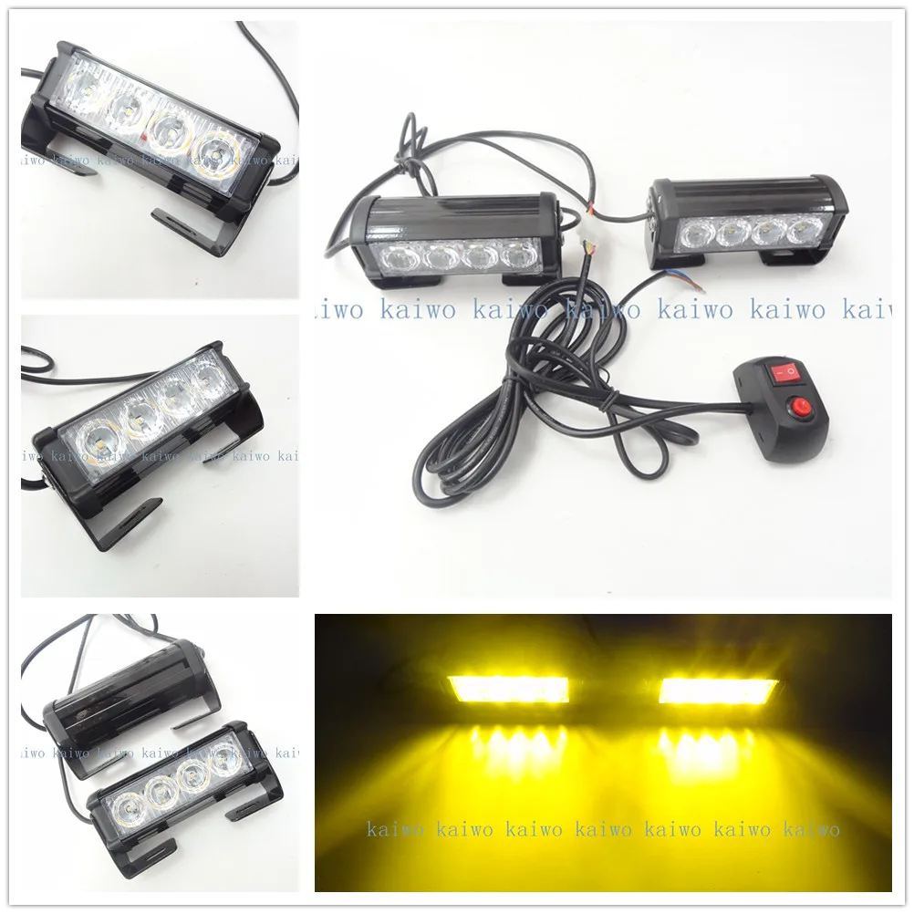 09002 2*4 LED 8W Car Fog Light Emergency Vehicle Strobe Lights Car