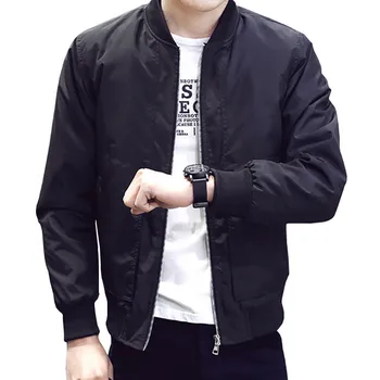

2018 New Spring Autumn Men's Jackets Thin Solid Fashion Coats Male Casual Slim Stand Collar Bomber Jacket Men Overcoat 4XL