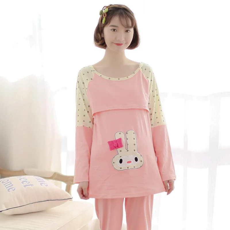 Maternity Cute Nursing Pajamas Sets Breastfeeding Clothes Maternity