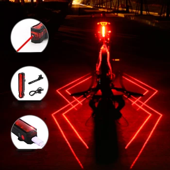 

USB Rechargeable Bicycle Light Folding Laser Bike Seatpost Light Safety Warning Bike Tail Rear Light Waterproof Cycling Lamp
