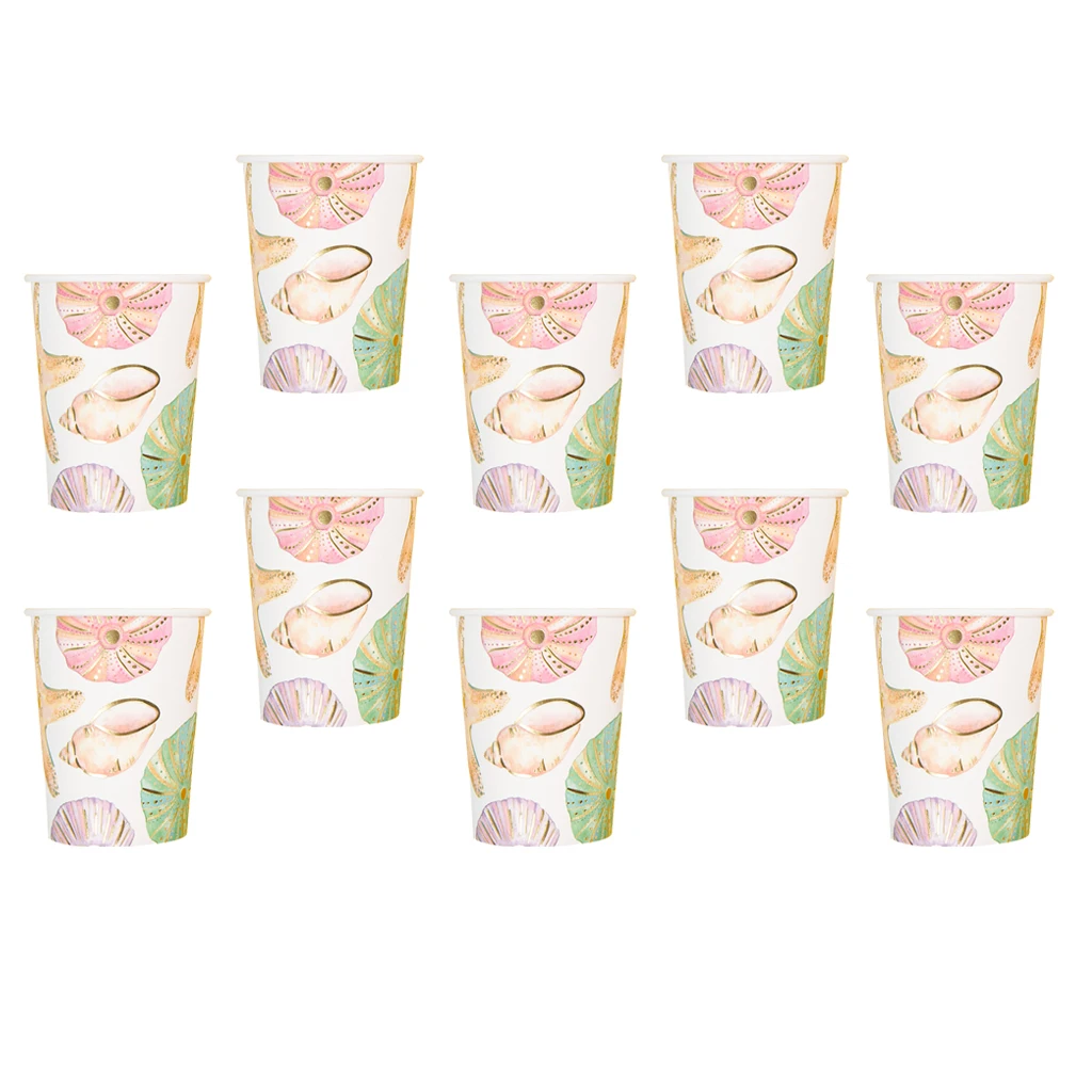 20pcs Starfish Sea Snail Disposable Cup Birthday Party Tableware Decoration
