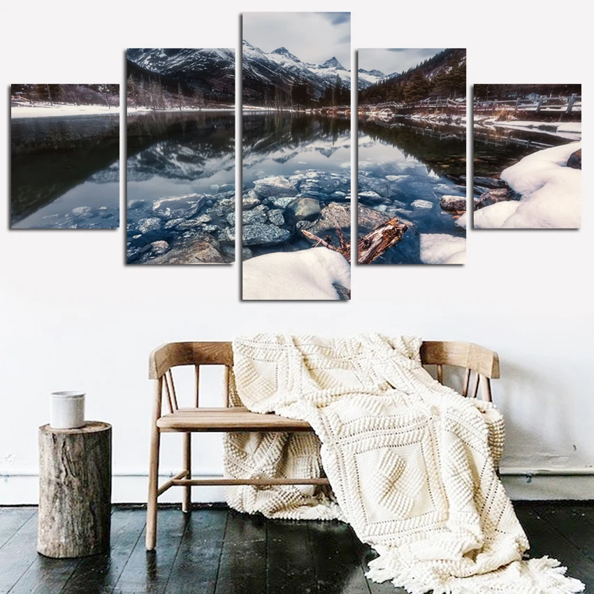 

Snow Mountain Kits Landscape Paint On Canvas Painting Calligraphy Home Decor no frame Drop Shipping FA502
