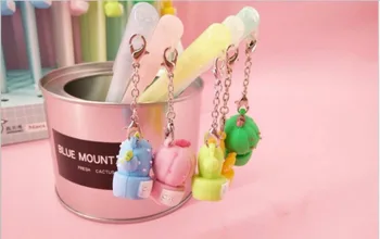 

creative cactus pendant gel pen cartoon stationery prize kawaii student pen office write sign pen black neutral pen 36pc/lot