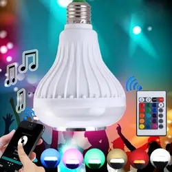 Smart 3 W E27 RC шарик цветная светодиодная лампа Портативный Bluetooth 3,0 Динамик дистанционного управления светодиодный 160 градусов Светодиодный
