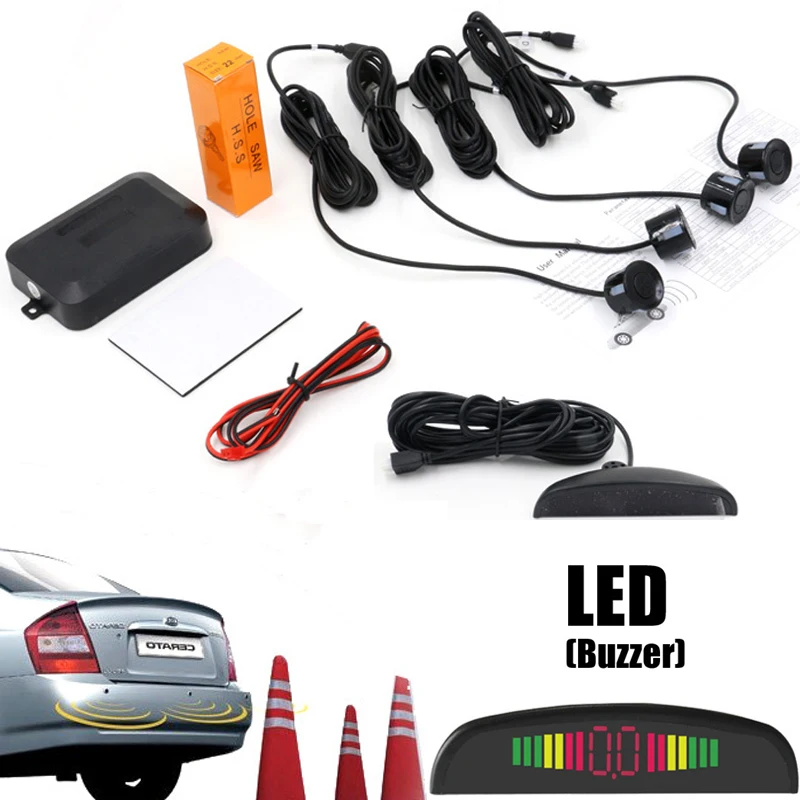 imágenes para Coche Parktronic Sensor de Aparcamiento LED Con 4 Sensores de Reserva Del Revés Del Coche Del Radar Del Estacionamiento Del Monitor Detector de Sistema Electrónico Automático imágenes para Coche Parktronic Sensor de Aparcamiento LED Con 4 Sensores de Reserva Del Revés Del Coche Del Radar Del Estacionamiento Del Monitor Detector de Sistema Electrónico Automático