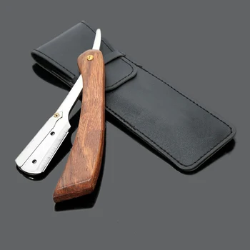 

Solid Wood Handle Barber Hair Cut Razor Shaving Razor Professional Barber Hair Knifes Razors Change Blade Type Knife