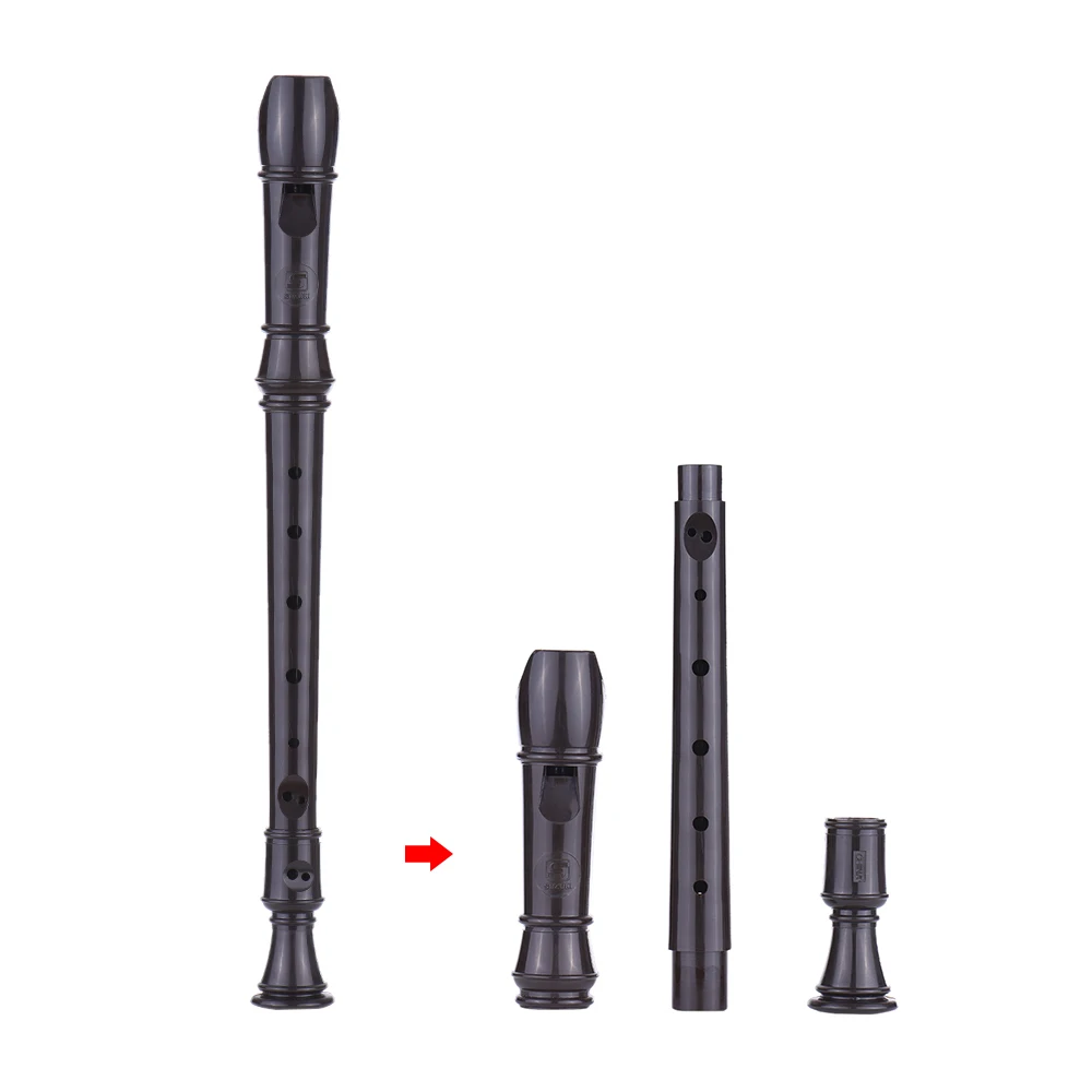 

SRG-405 Detachable Soprano Recorder German-style 8 Holes Key of G with Bag Clearing Rod Musical Wind Instrument Brown
