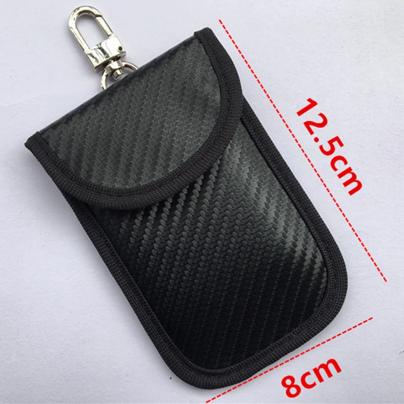 Сигнал RFID ключа автомобиля чехол сумка из углеродного волокна черный Блокировка защита от кражи LTE NFC