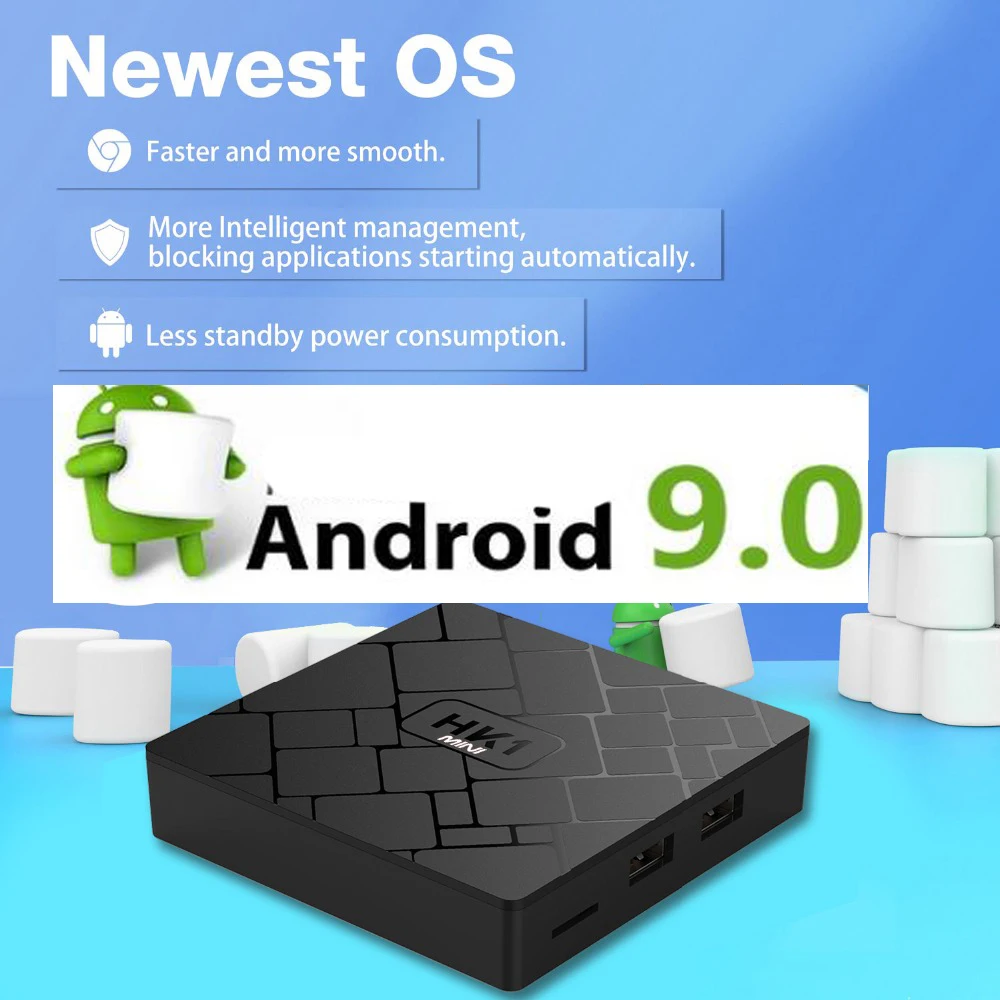 5 шт. HK1 Мини Android 9,0 Смарт ТВ коробка Rockchip RK3229 четырехъядерный 2 Гб ОЗУ 16 Гб ПЗУ H.265 4K ТВ Sep верхняя коробка