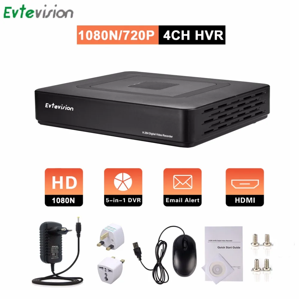 Evtevision AHD DVR H.264 4CH Hybrid CCTV DVR NVR HVR 5 in 11080N Video